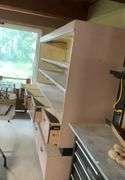 99 in long shelving unit w/ drawers