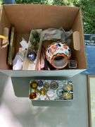 VIntage hat & box; cigar cases; boxes; misc