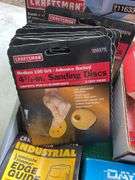 Flat with craftsman 3D sander, sanding disks, automotive parts