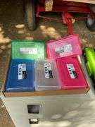 3 ring binder and pencil boxes