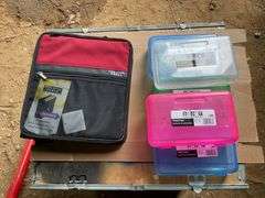 Flat of pencil boxes and three ring binder