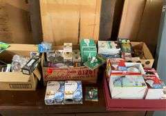 4 boxes of lights and light bulbs