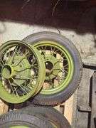 Ford Model T/A Parts -  Spoke wheels with three tires(Have been painted)(Un
