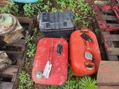 (2) Metal Boat Tanks, Plastic Battery Box