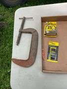 Flat of tape measures, clamps,bits