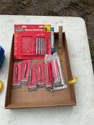 Flat of drill bits & extension cord adapters