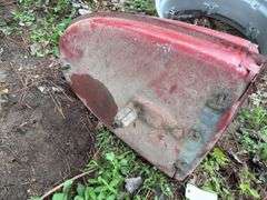 Tractor fuel tank appears to be for Farmall, Tractor belt pulley