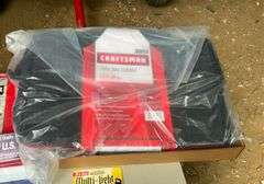 2 flats of flags, toolbox liner, tool bag, utility knives and misc.