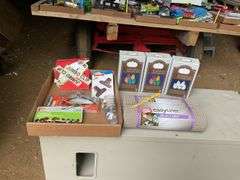 LED pinecone lights, shelf liners, and misc.