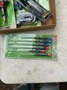 Flat with tool choice, 6pc jewelers screwdriver set; 7pc t-handle ratchetin