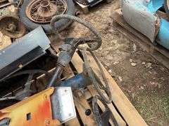 Vintage automobile parts - floor pan, driveshaft, steering sectors, inner f