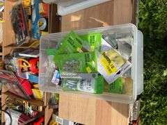 2 totes of misc hardware, grease fittings, bolt & screw sets, nuts & bolts