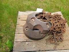 (2) Rear Tractor Wheel Weights, Tire Chains