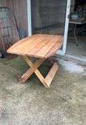 Folding wooden picnic table