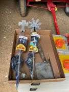 Solar garden lights and hose sprinklers