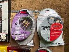RCA 6 ft digit video cables, hdmi cables, and power strips
