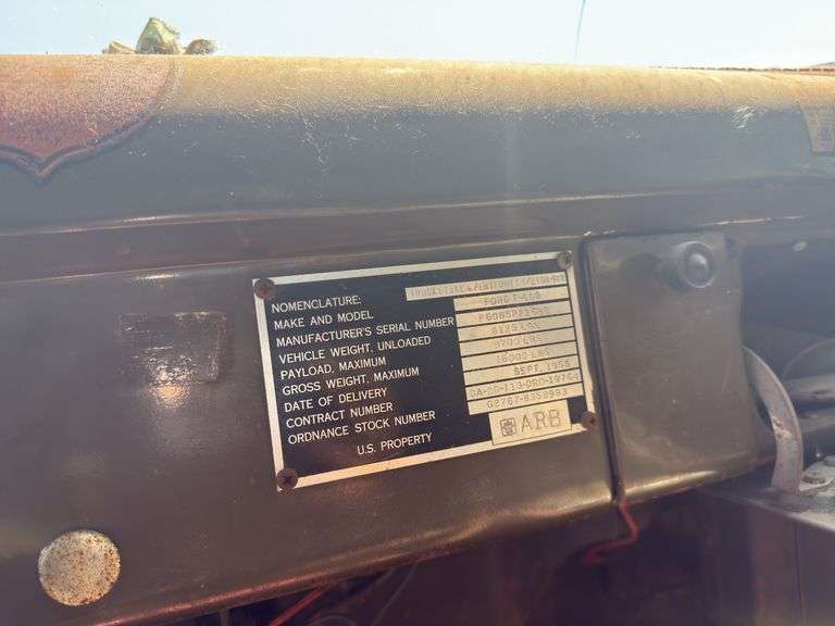 1950's Ford F600 Ex DNR Truck, Single Axle, Inline 6 Cylinder Engine, SN:F6