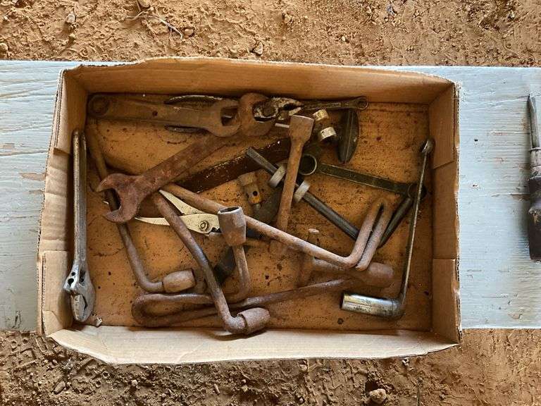 2 flats of vintage wrenches and pliers
