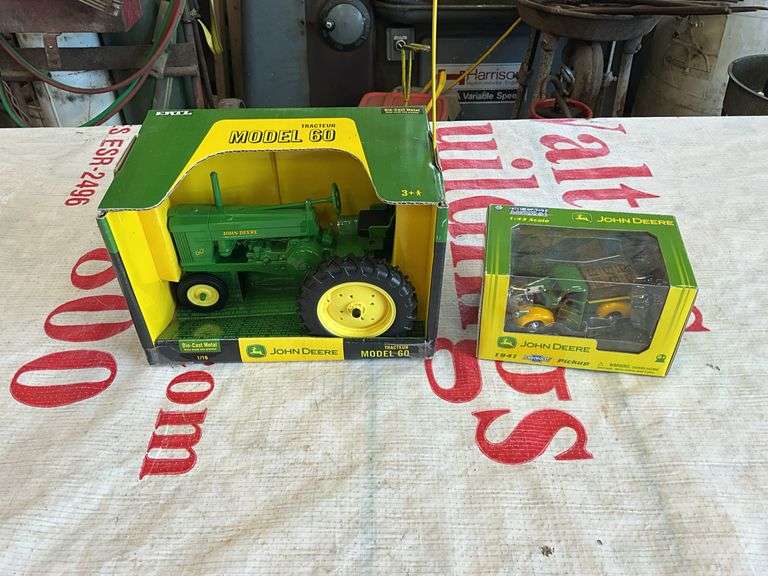 Ertl 1/16 JD Model 60 Tractor and 1/43 1941 Chevy Pickup