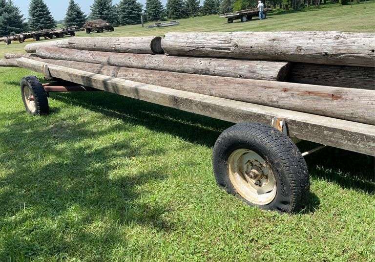 16 ft Running gear, with 3 35’ poles, 2 6x6 24’6” long, plus 5 miscellaneou