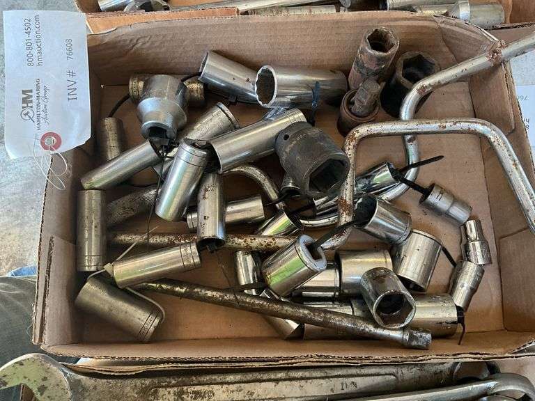 Assorted 3/8” and 1/2” Sockets, (3)1/2” Snap On Sockets, Snap On 1/2” Swive