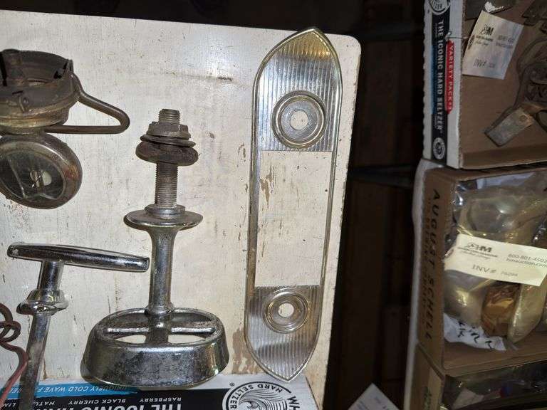 Antique Automobile Parts - Radiator Motometer, Door Hardware, Mirror and mo