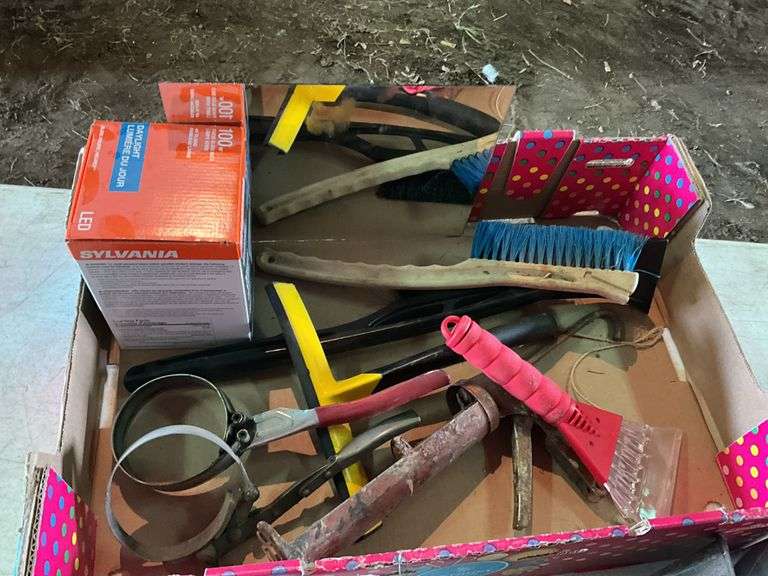 Funnel, Filter Wrenches, Fly Strips, Glue, Goggles, Scrapers, Light Bulbs, 