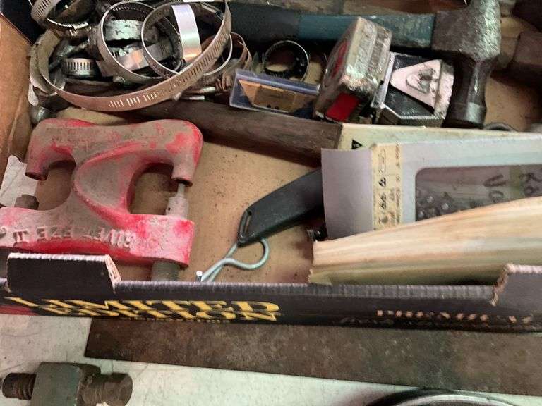 Sickle Repair Tools, Galvanized Fencing Wire, Hammers, Hose Clamps