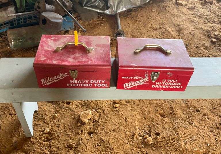 2 Milwaukee Tin Toolboxes