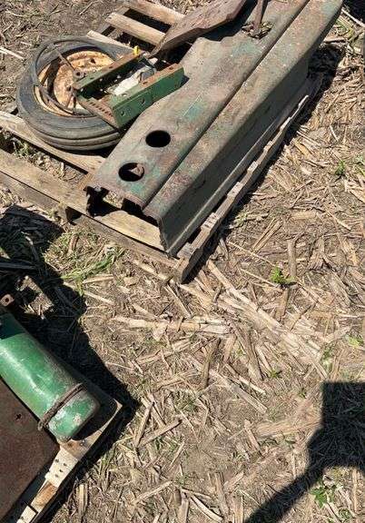 JD parts off H ; hood, steering wheel, hitch, front tire & hub, & seat pan