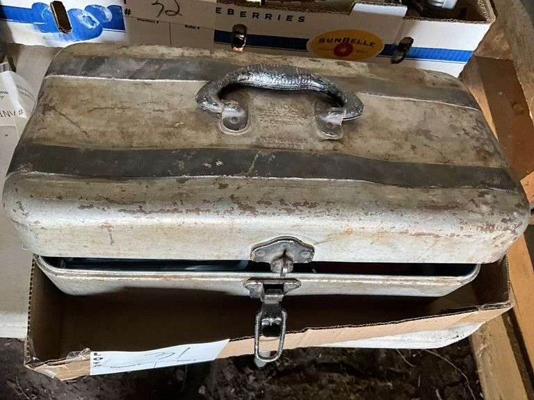 Metal Tackle Box with Assorted Wiring Tools, Electrical Connections
