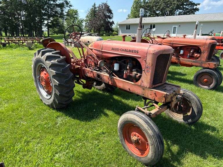 1954-1955 Allis Chalmers WD 45 Tractor, WF, Gas, 19.4x28” Tires, 2pt., PTO