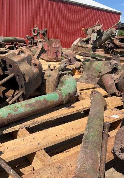John Deere A block, head, pistons; block is cracked, good studs, seat and f