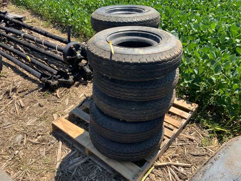 (10) tires 8x14.5 tires & rims for trailer house axles