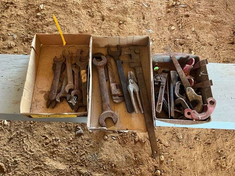 2 flats of vintage wrenches