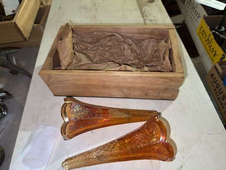 Antique Carnival Glass Wall Flower Vase for Model T/A