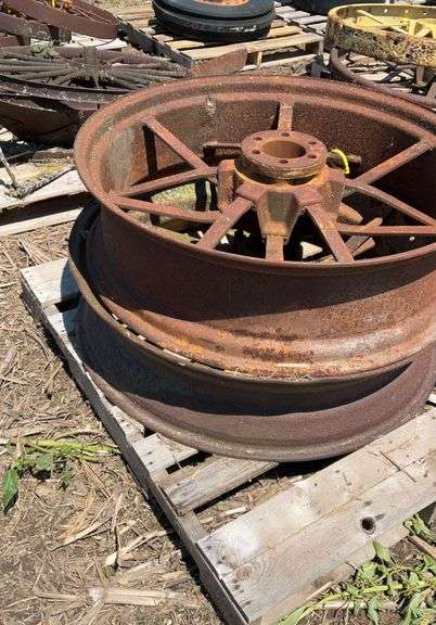 (2) JD 38" metal flat spoke rims (cut off)