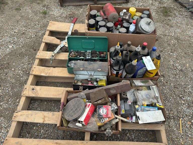 Pallet of Assorted Hardware, Shop Supplies, Come A Long