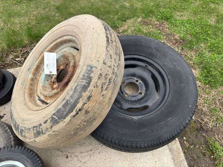5 Bolt 15" rim with tire, 4 Bolt 15"  rim with tire