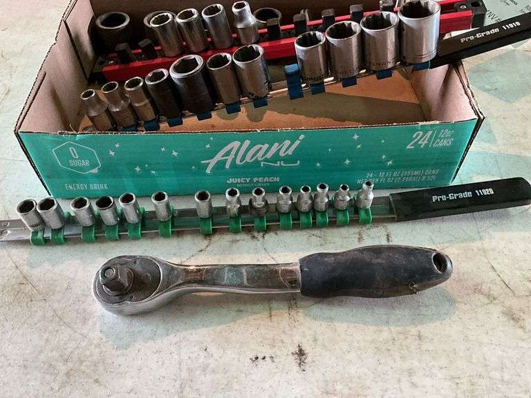 Assorted Sockets (1/2” and 1/4” Drive, 1/2” Ratchet)