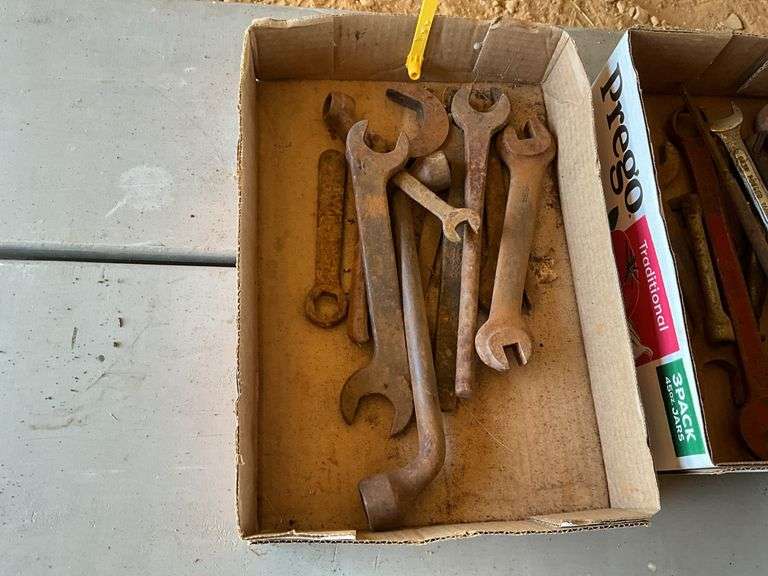 3 flats of vintage wrenches