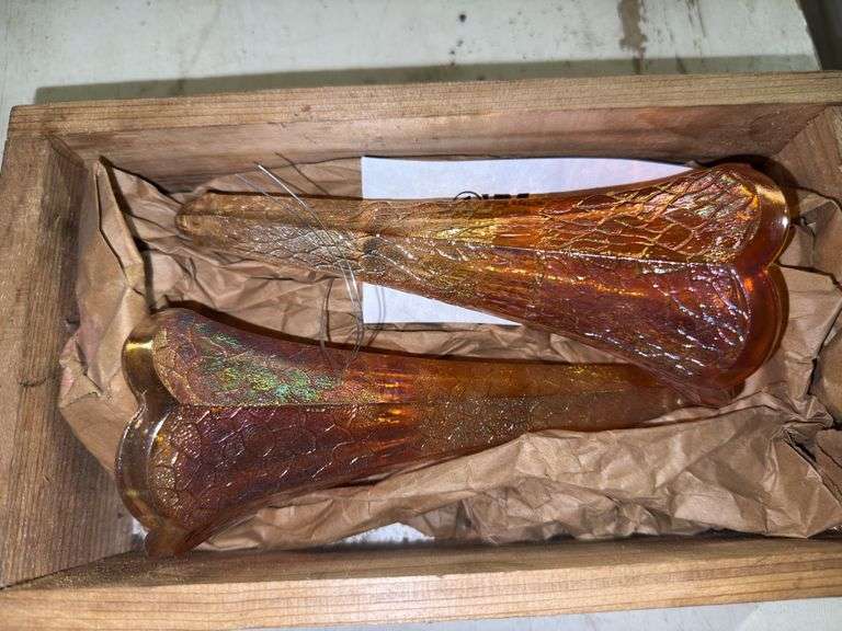 Antique Carnival Glass Wall Flower Vase for Model T/A