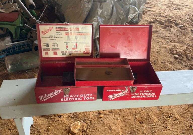 2 Milwaukee Tin Toolboxes