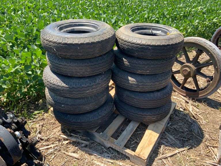 (10) tires 8x14.5 tires & rims for trailer house axles