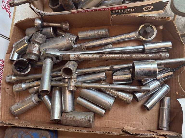 Assorted 1/2” Sockets and Ratchets, Breaker Bar, Extentions