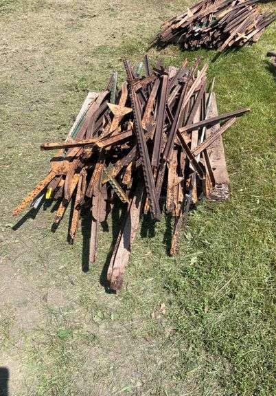 Pallet of Steel Fence Post, Bent and Broken