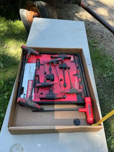 Flat with 7 pc T-thru handle hex key set