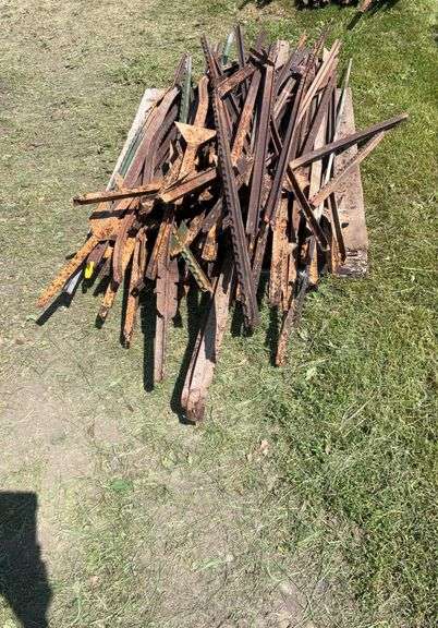 Pallet of Steel Fence Post, Bent and Broken