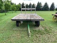 16ft x 8ft Hay rack on JD 10 ton running gear
