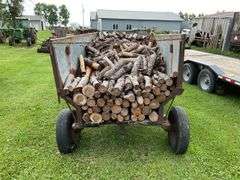 Walsh metal flare box on running gear w/ firewood